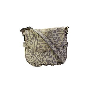 Roccatella Womens Animal Print Magnet Closure Shoulder Handbag Purse Beige
